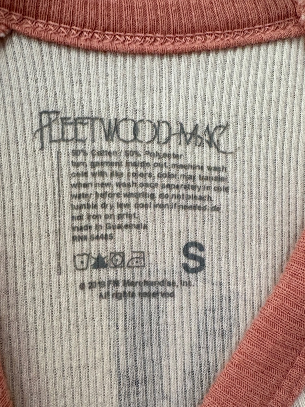 Fleetwood Mac Raglan Long Sleeve Tee - Cream & Dusty Rose - Picture 2 of 7
